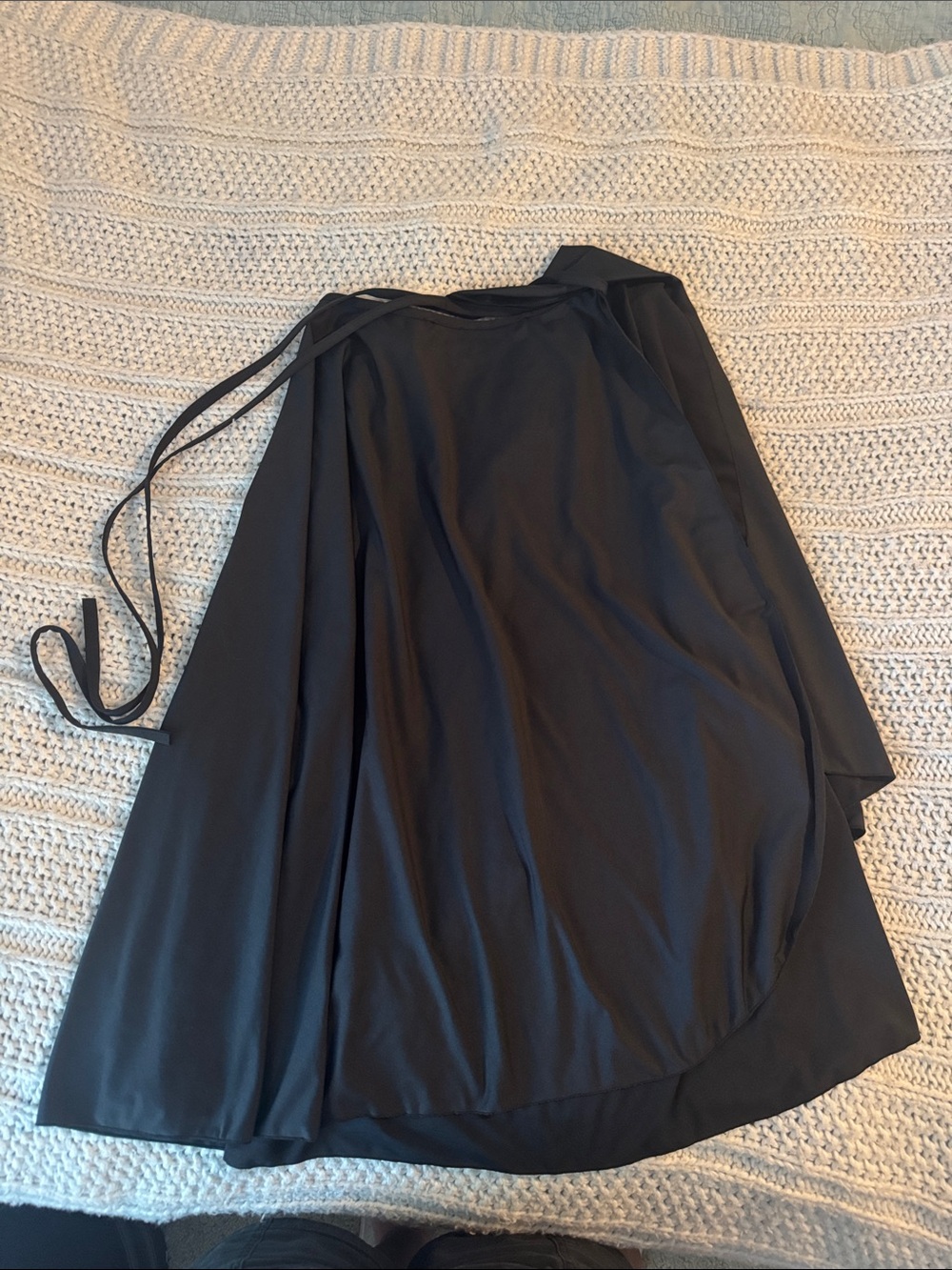 Capezio Black A-Line Wrap Skirt with Tie Waist